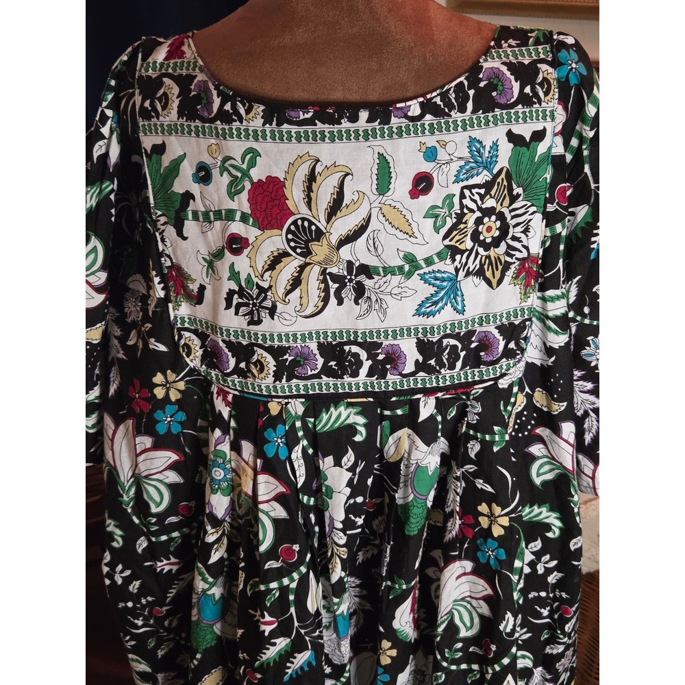 Only Necessities Floral Maxi Lounger Dress Black Multi 3X Plus Size Caftan NWOT - Picture 6 of 7
